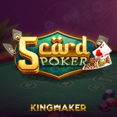 5 Card Poker tile with fanned cards